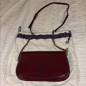 Tory Burch beautiful burgundy bag! EUC!